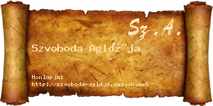 Szvoboda Aglája névjegykártya